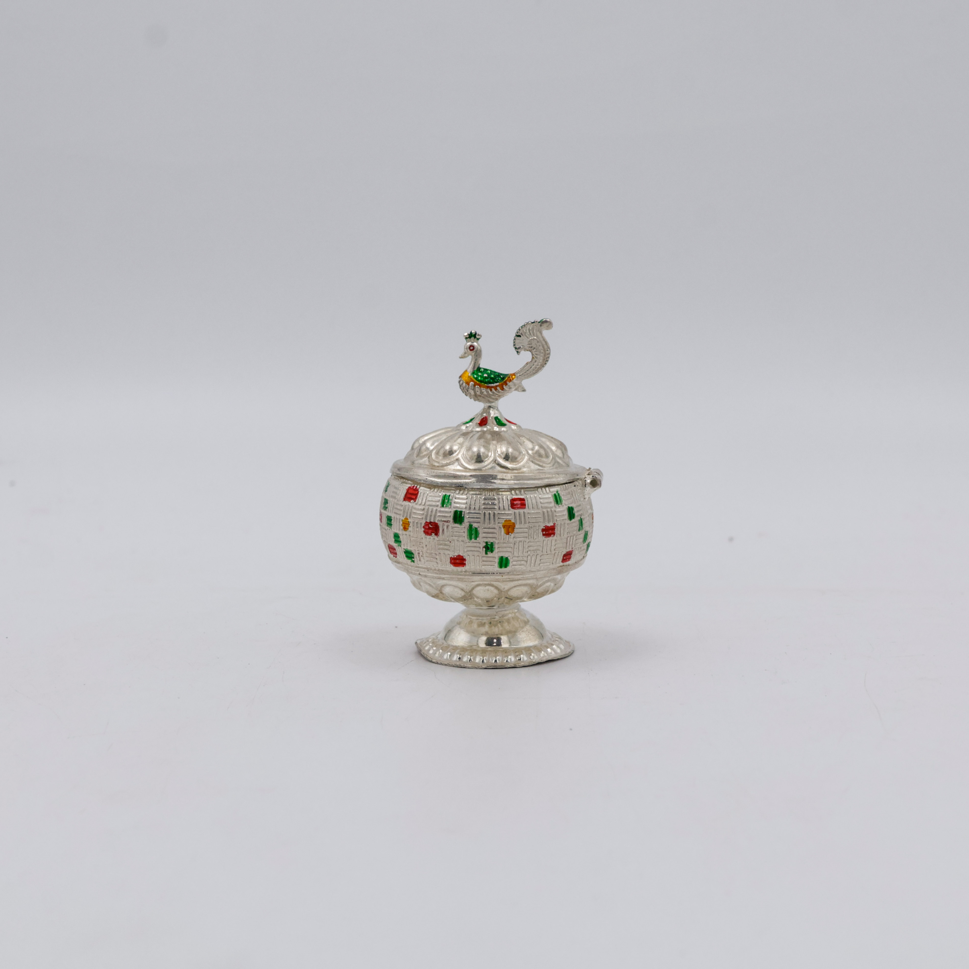 New Akshaya Jewellers - Silver Kum Kum Dabbi